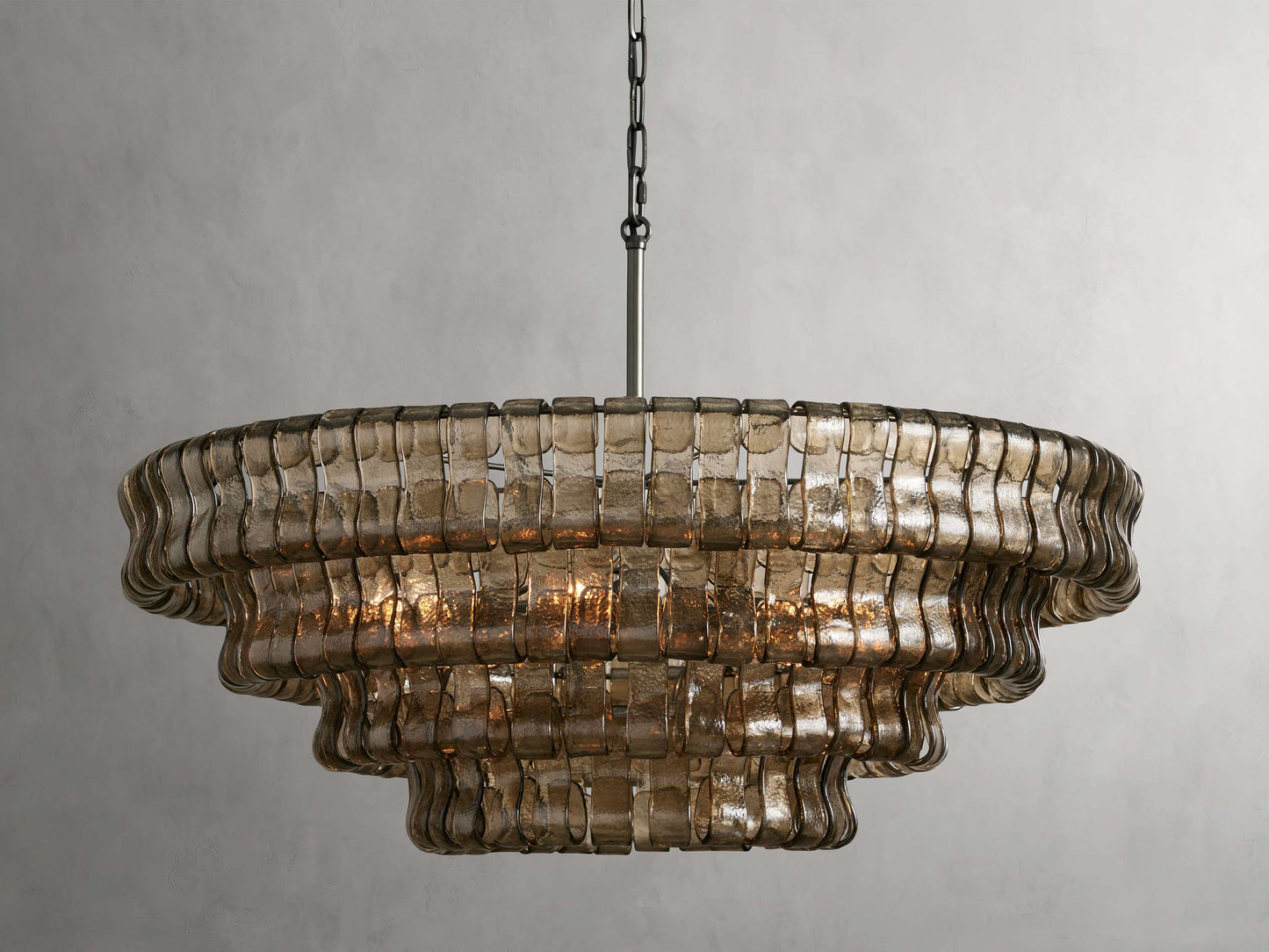Ghiaccio Rippled Glass Round Chandelier