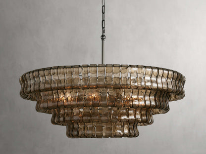 Ghiaccio Rippled Glass Round Chandelier
