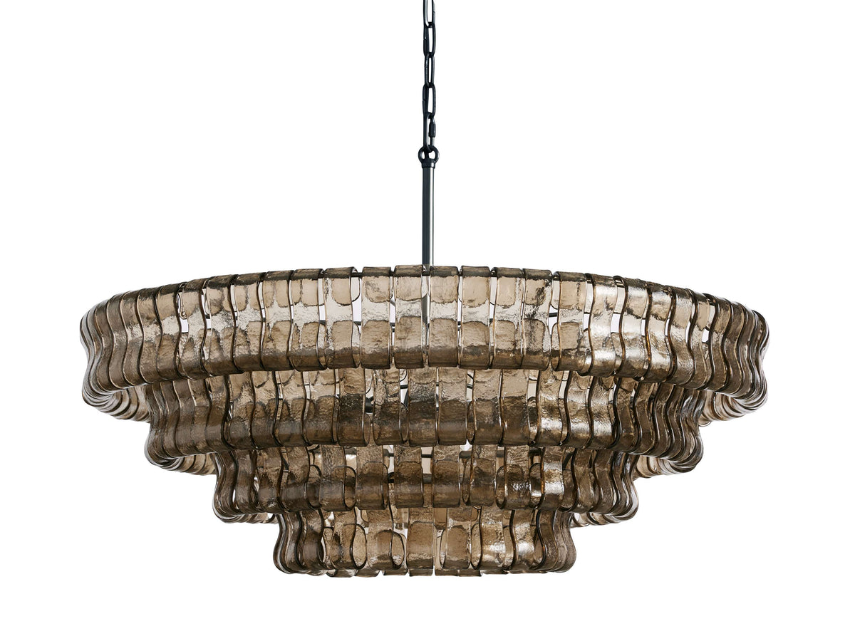 Ghiaccio Handcrafted Glass Round Chandelier
