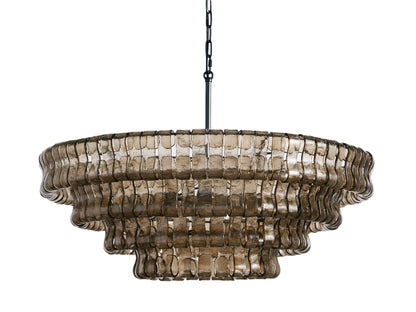 Ghiaccio Handcrafted Glass Round Chandelier