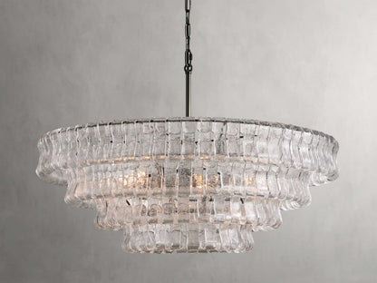 Ghiaccio Rippled Glass Round Chandelier