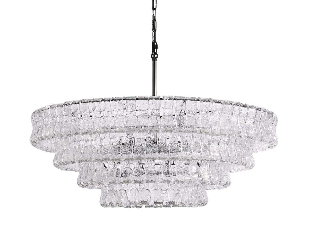 Ghiaccio Handcrafted Glass Round Chandelier