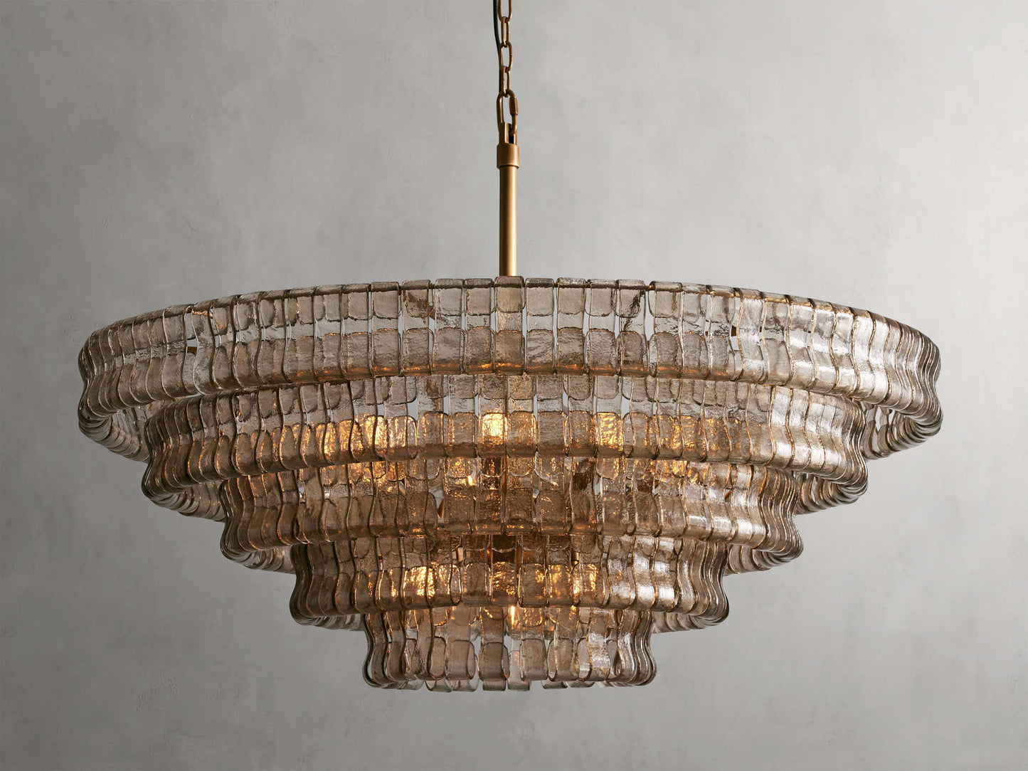 Ghiaccio Handcrafted Glass Round Chandelier