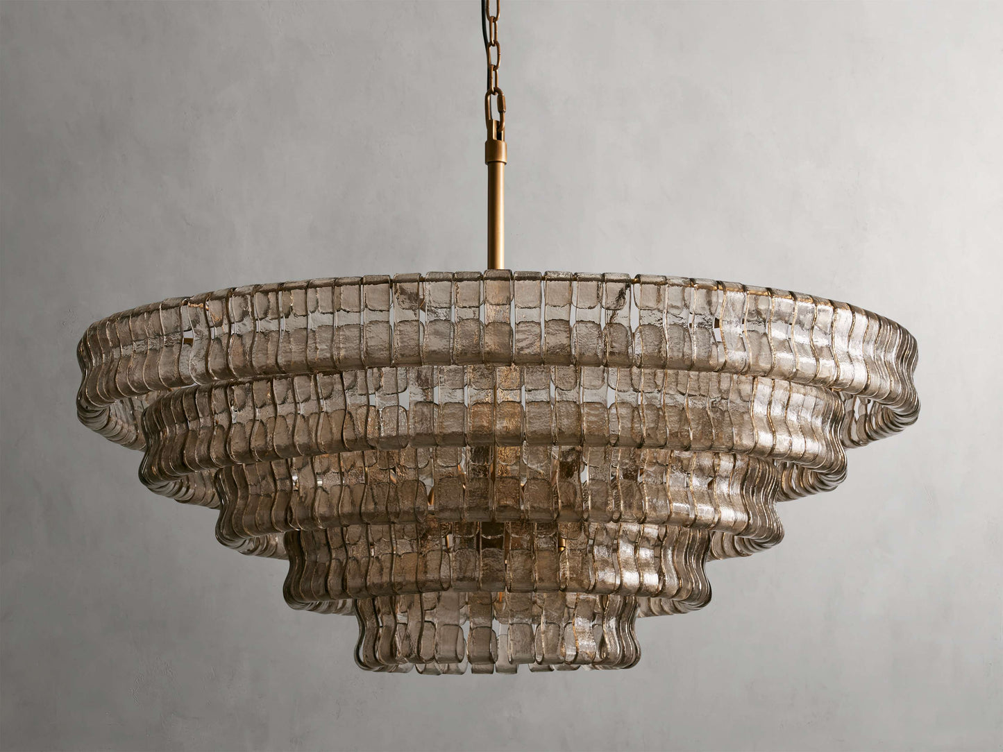 Ghiaccio Rippled Glass Round Chandelier