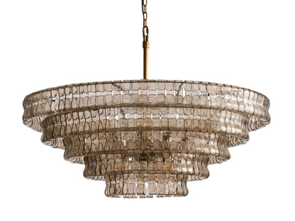 Ghiaccio Rippled Glass Round Chandelier