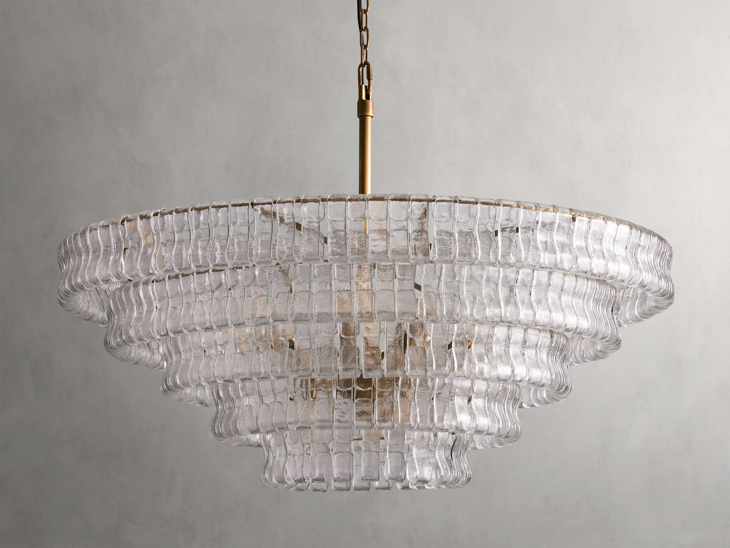 Ghiaccio Handcrafted Glass Round Chandelier