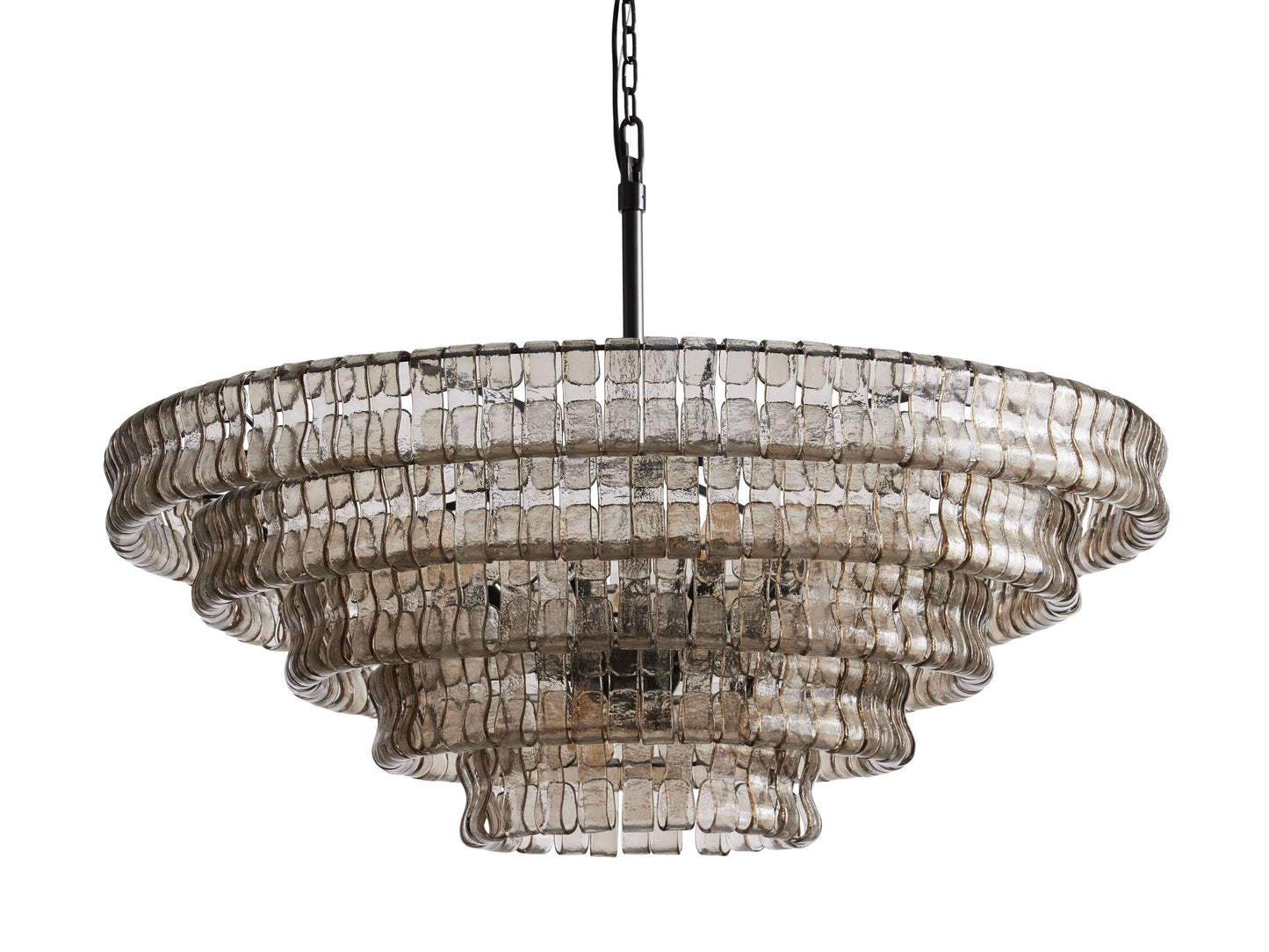 Ghiaccio Rippled Glass Round Chandelier