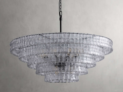 Ghiaccio Handcrafted Glass Round Chandelier