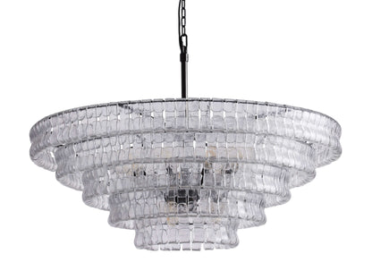 Ghiaccio Handcrafted Glass Round Chandelier