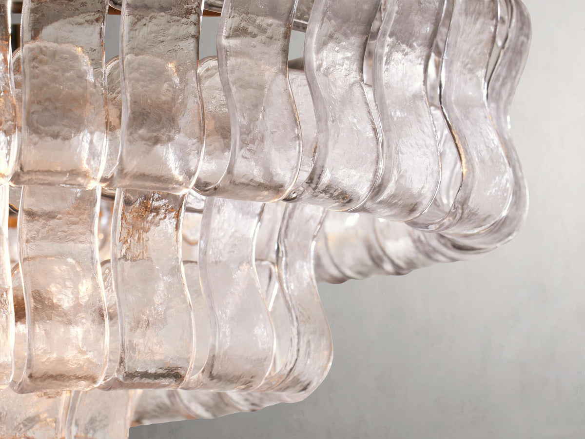 Ghiaccio Rippled Glass Oval Chandelier