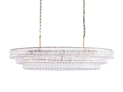 Ghiaccio Handcrafted Glass Oval Chandelier