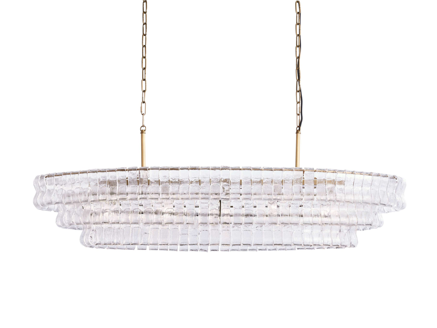 Ghiaccio Rippled Glass Oval Chandelier