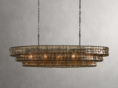 Ghiaccio Handcrafted Glass Oval Chandelier