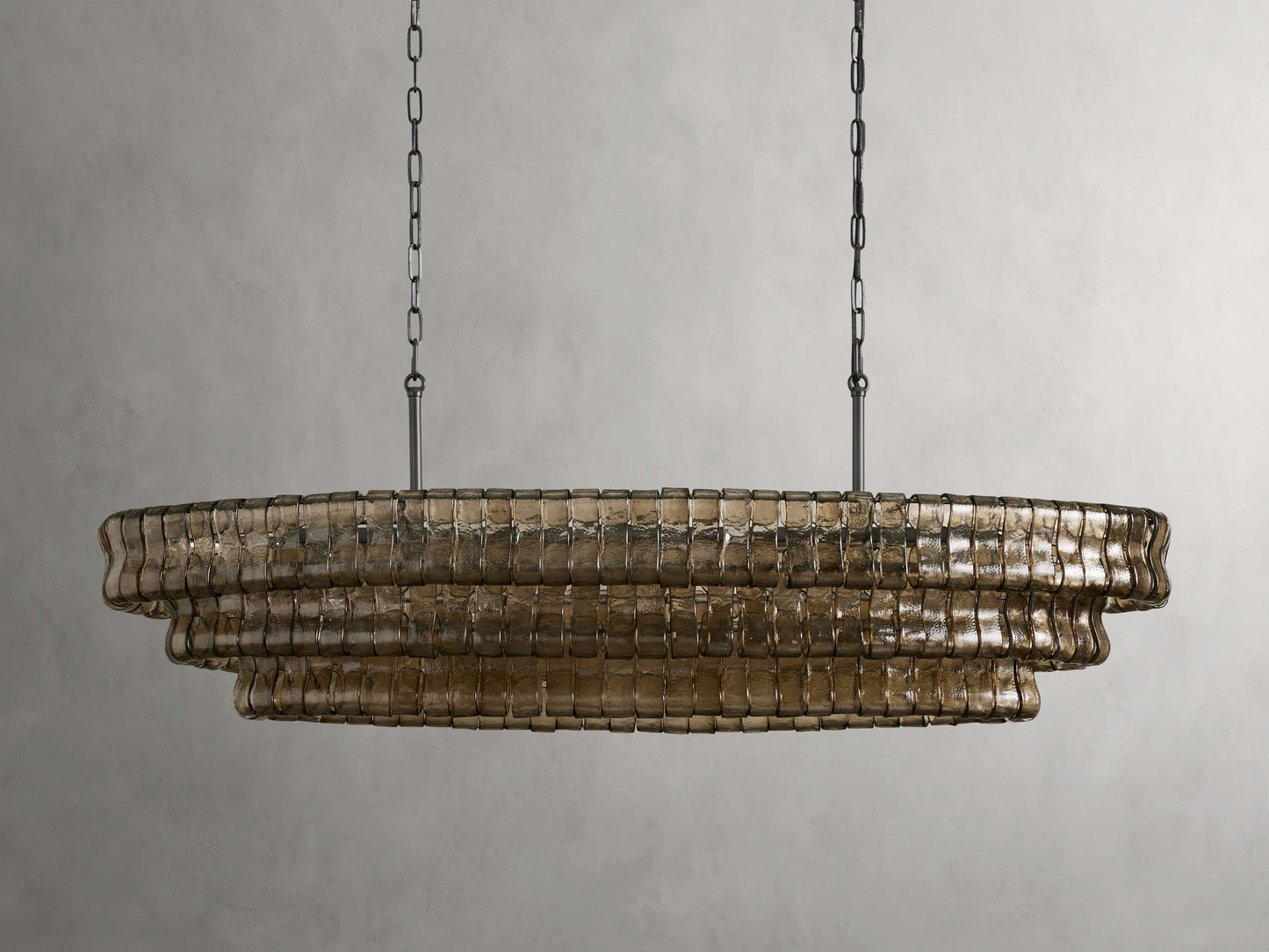 Ghiaccio Handcrafted Glass Oval Chandelier