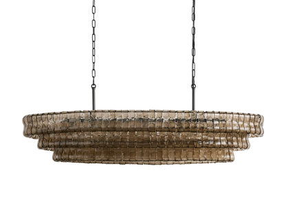 Ghiaccio Rippled Glass Oval Chandelier