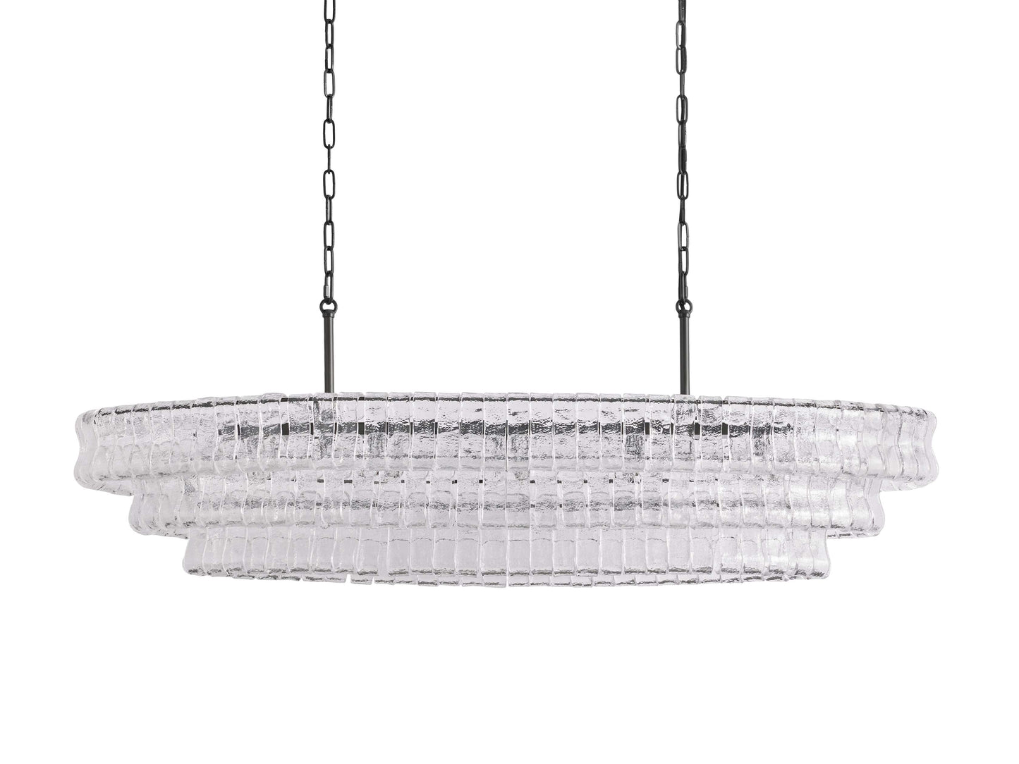 Ghiaccio Handcrafted Glass Oval Chandelier