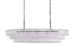 Ghiaccio Rippled Glass Oval Chandelier