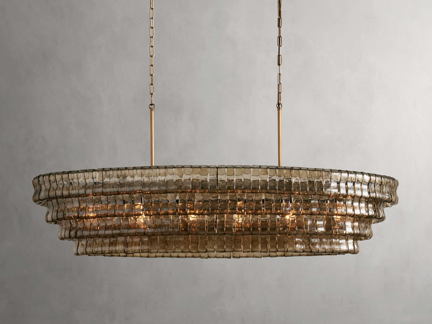 Ghiaccio Handcrafted Glass Oval Chandelier