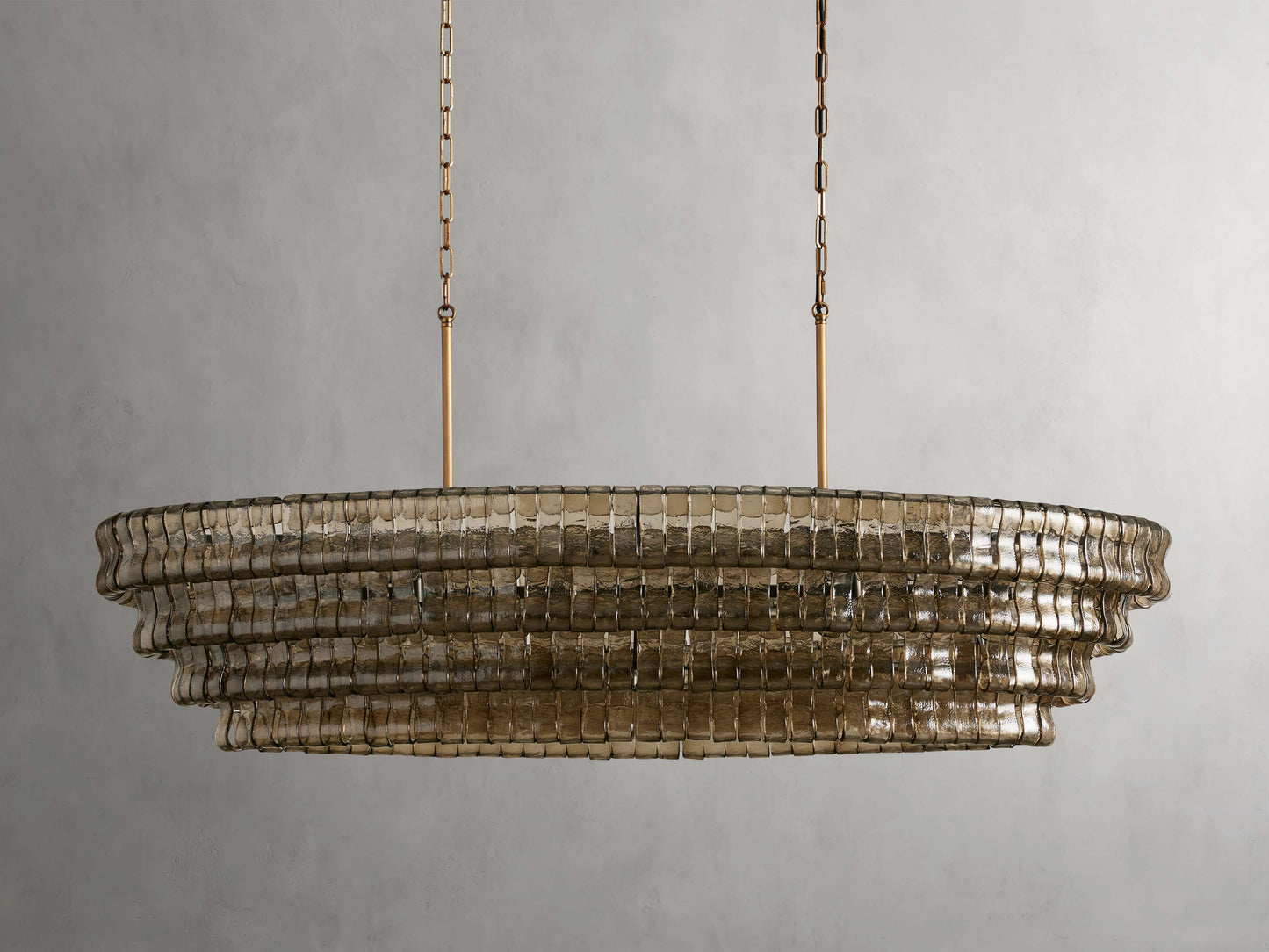 Ghiaccio Rippled Glass Oval Chandelier