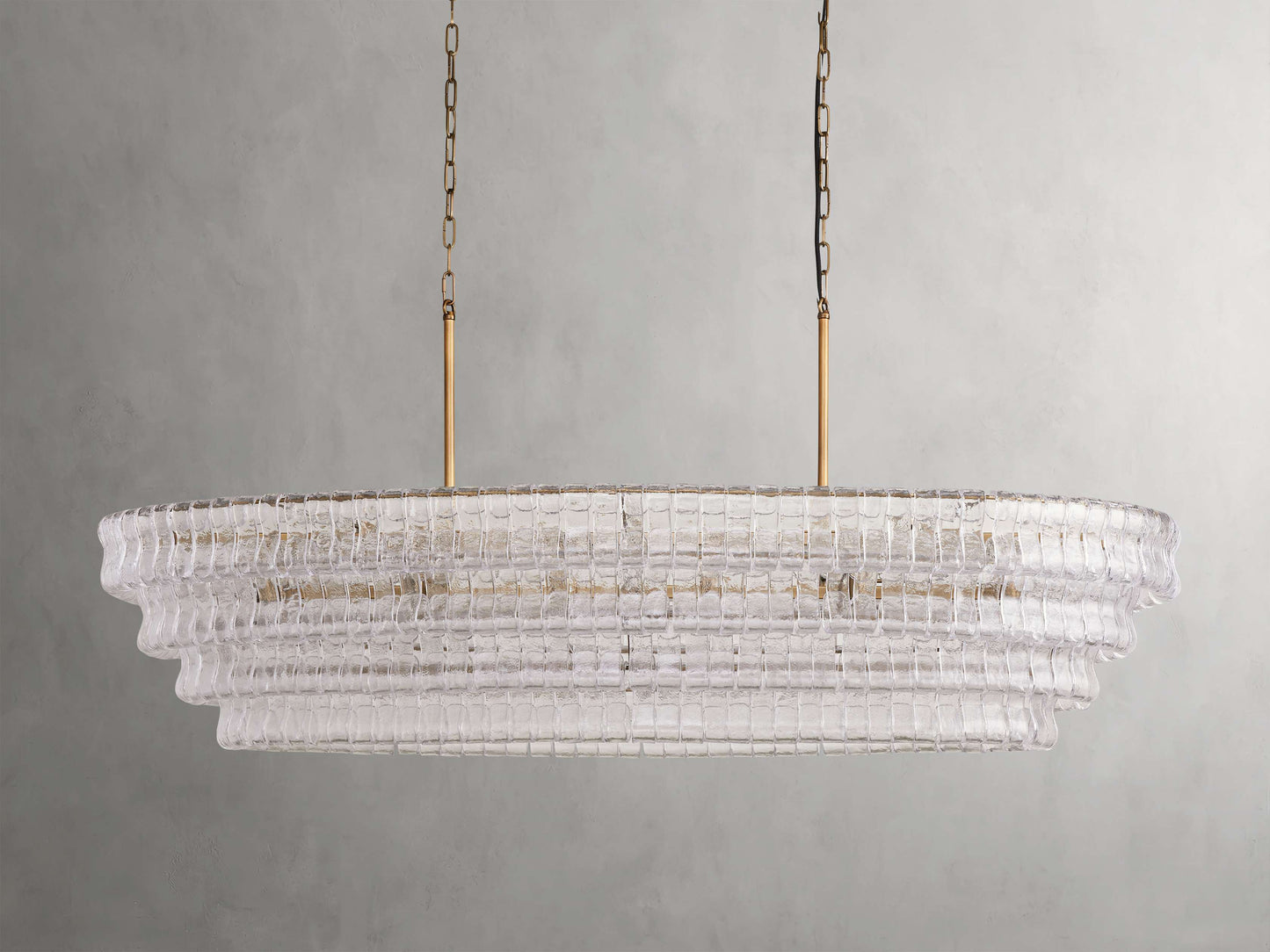 Ghiaccio Handcrafted Glass Oval Chandelier