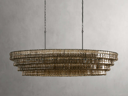 Ghiaccio Handcrafted Glass Oval Chandelier
