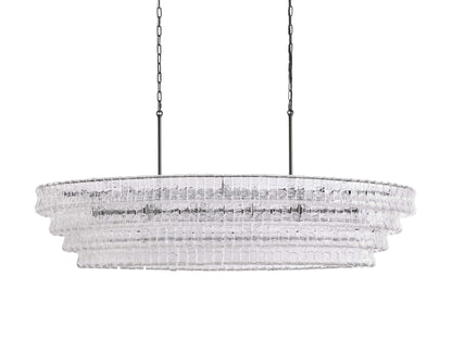 Ghiaccio Handcrafted Glass Oval Chandelier
