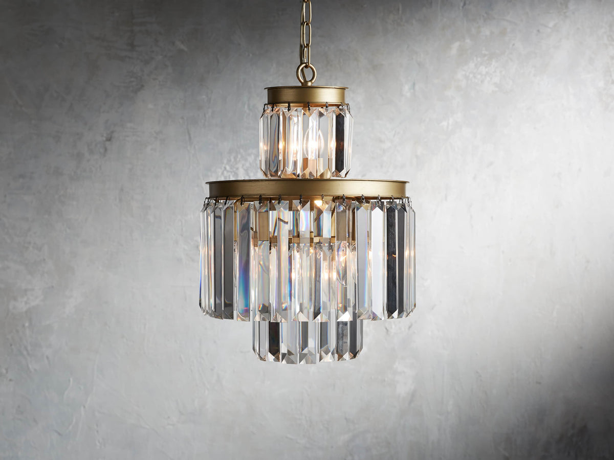 Leyland Faceted Deco Tiered Chandelier