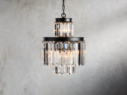 Leyland Faceted Deco Tiered Chandelier