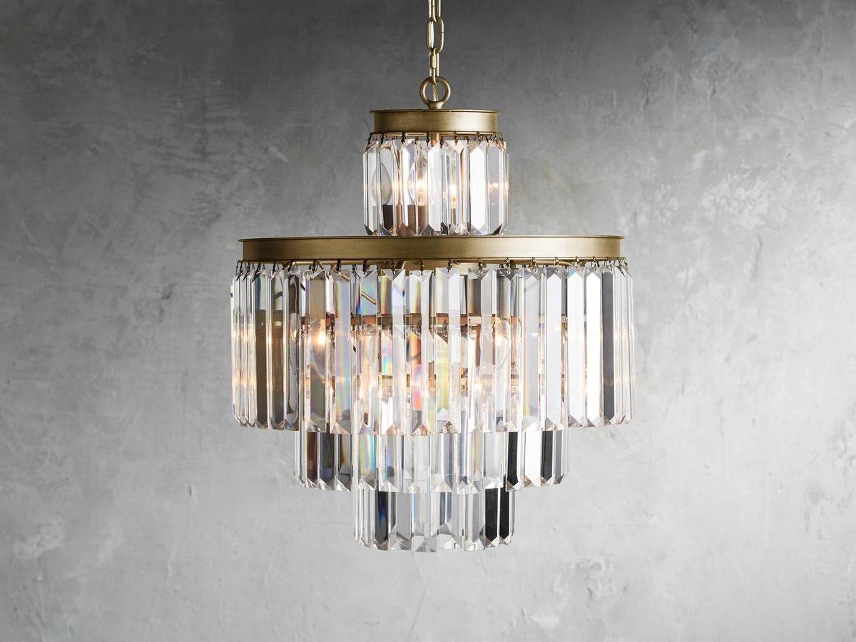 Leyland Faceted Deco Tiered Chandelier