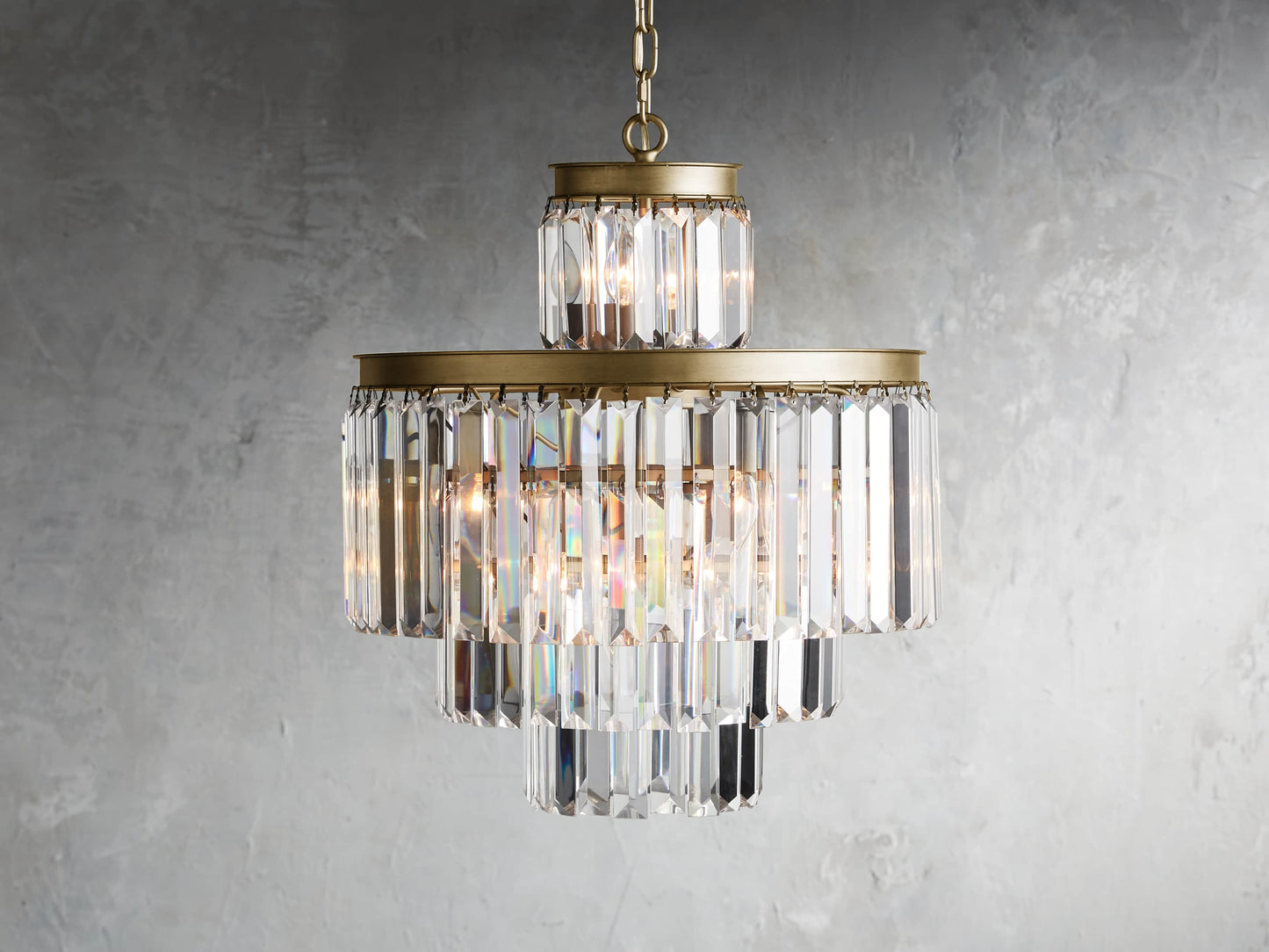 Leyland Faceted Deco Tiered Chandelier