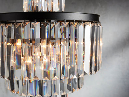 Leyland Faceted Deco Tiered Chandelier