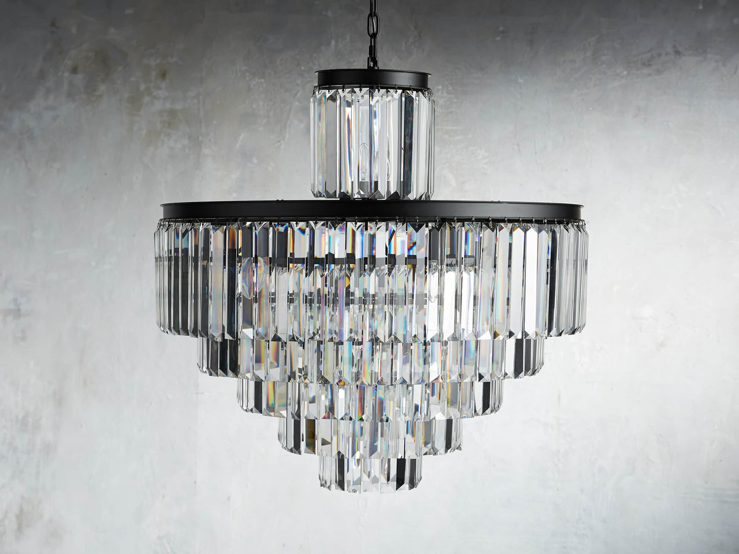 Leyland Faceted Deco Tiered Chandelier