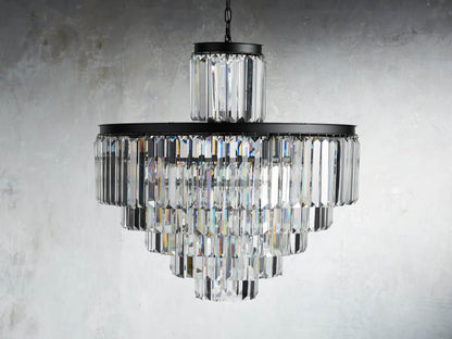 Leyland Faceted Deco Tiered Chandelier