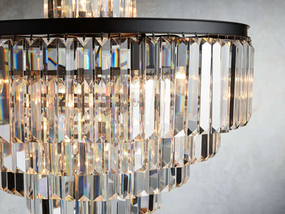 Leyland Faceted Deco Tiered Chandelier
