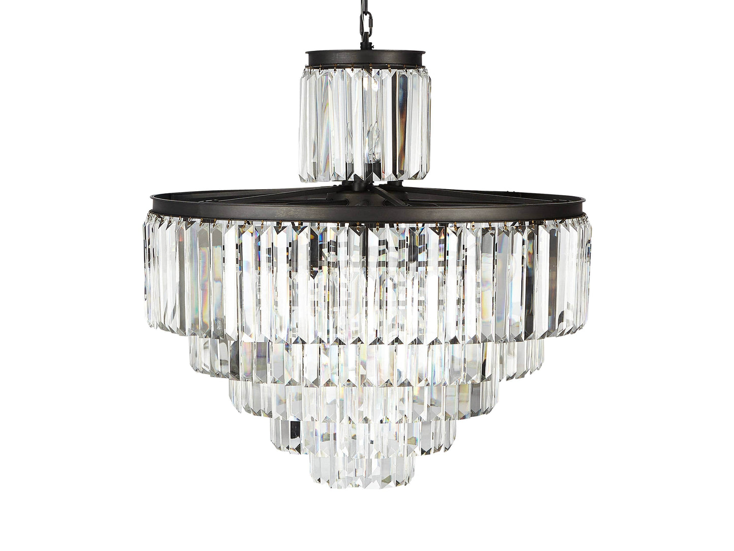 Leyland Faceted Deco Tiered Chandelier