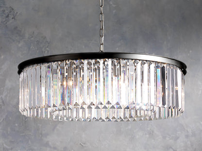 Leyland Faceted Deco Round Chandelier