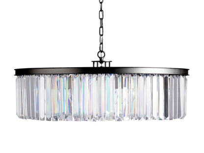 Leyland Faceted Deco Round Chandelier