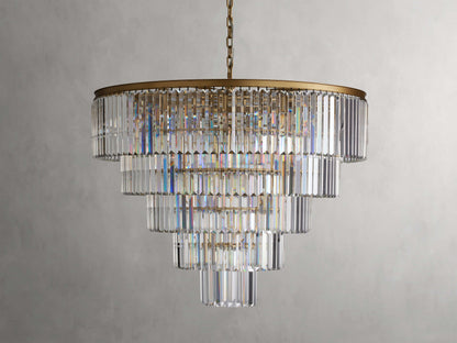 Leyland Faceted Deco Tiered Round Chandelier