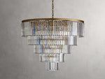 Leyland Faceted Deco Tiered Round Chandelier