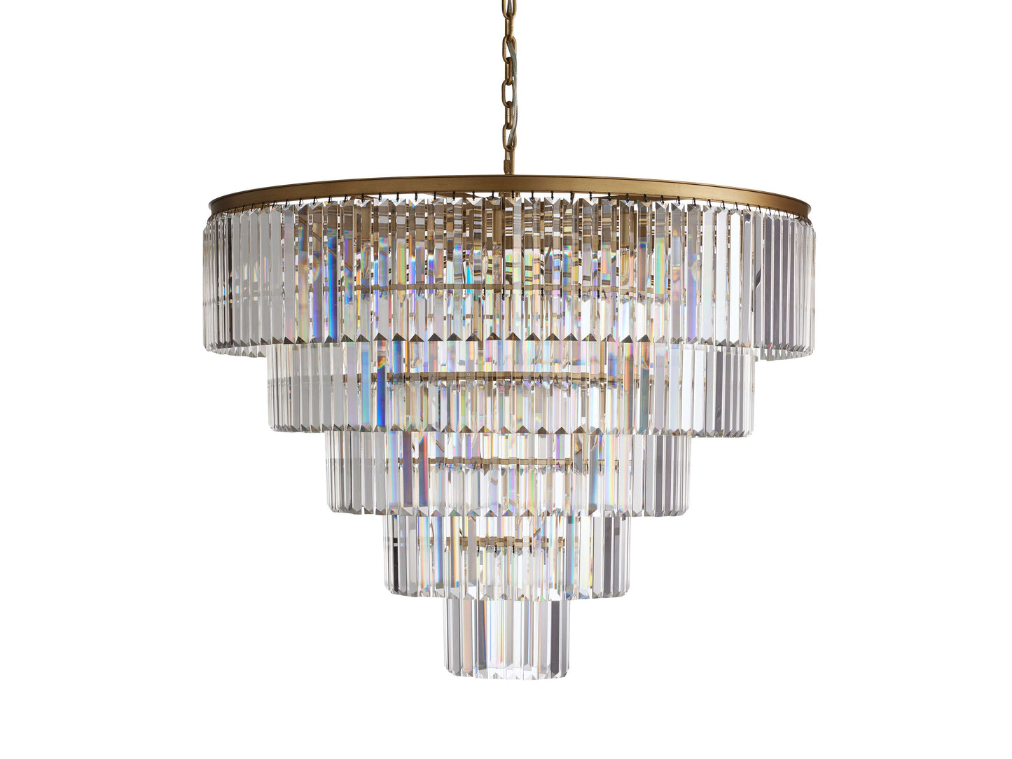 Leyland Faceted Deco Tiered Round Chandelier