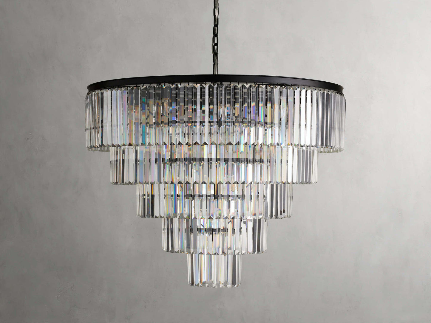 Leyland Prism Crystal Tiered Round Chandelier