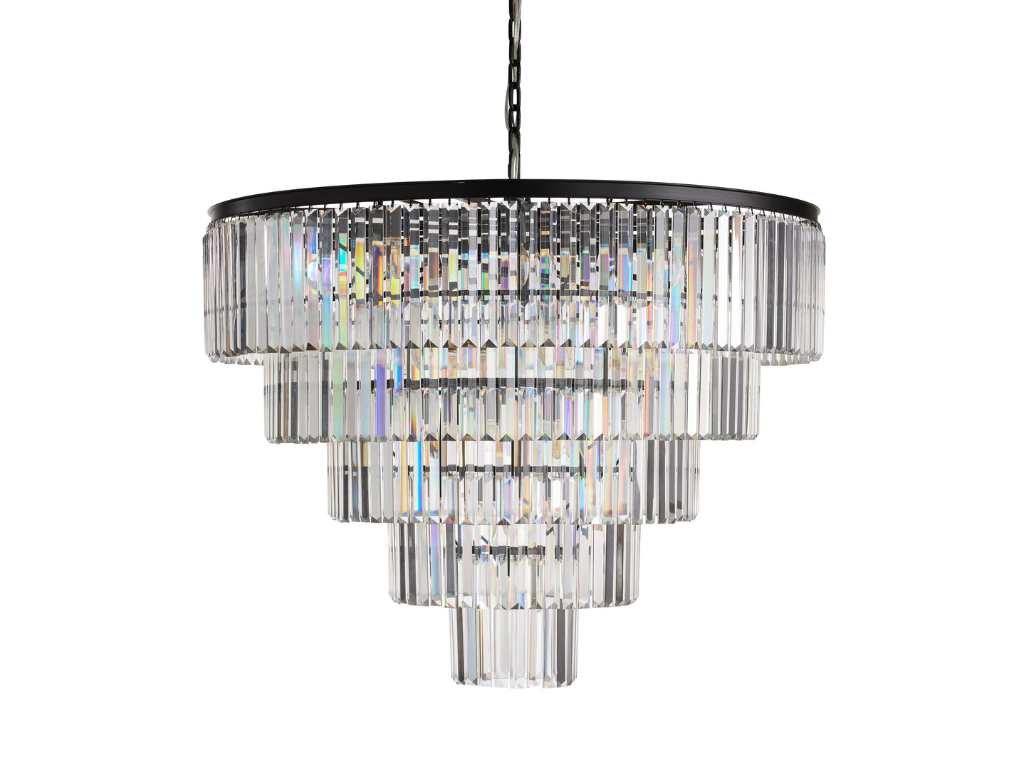 Leyland Prism Crystal Tiered Round Chandelier