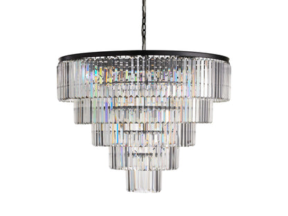 Leyland Prism Crystal Tiered Round Chandelier