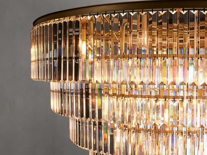 Leyland Prism Crystal Tiered Round Chandelier