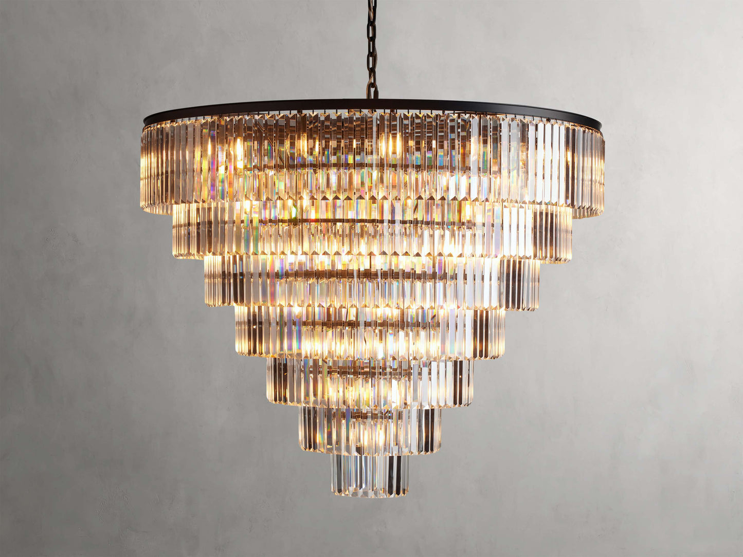 Leyland Prism Crystal Tiered Round Chandelier