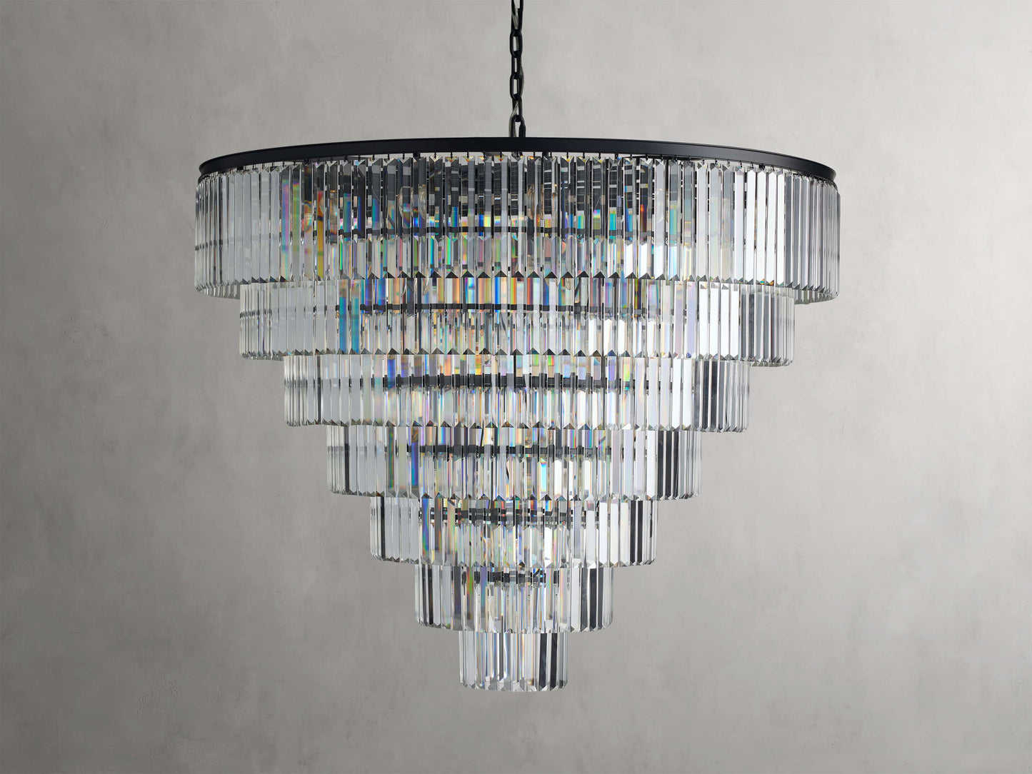 Leyland Prism Crystal Tiered Round Chandelier