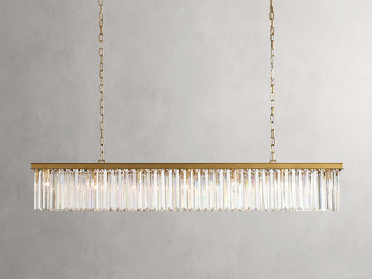Leyland Faceted Deco Rectangular Chandelier
