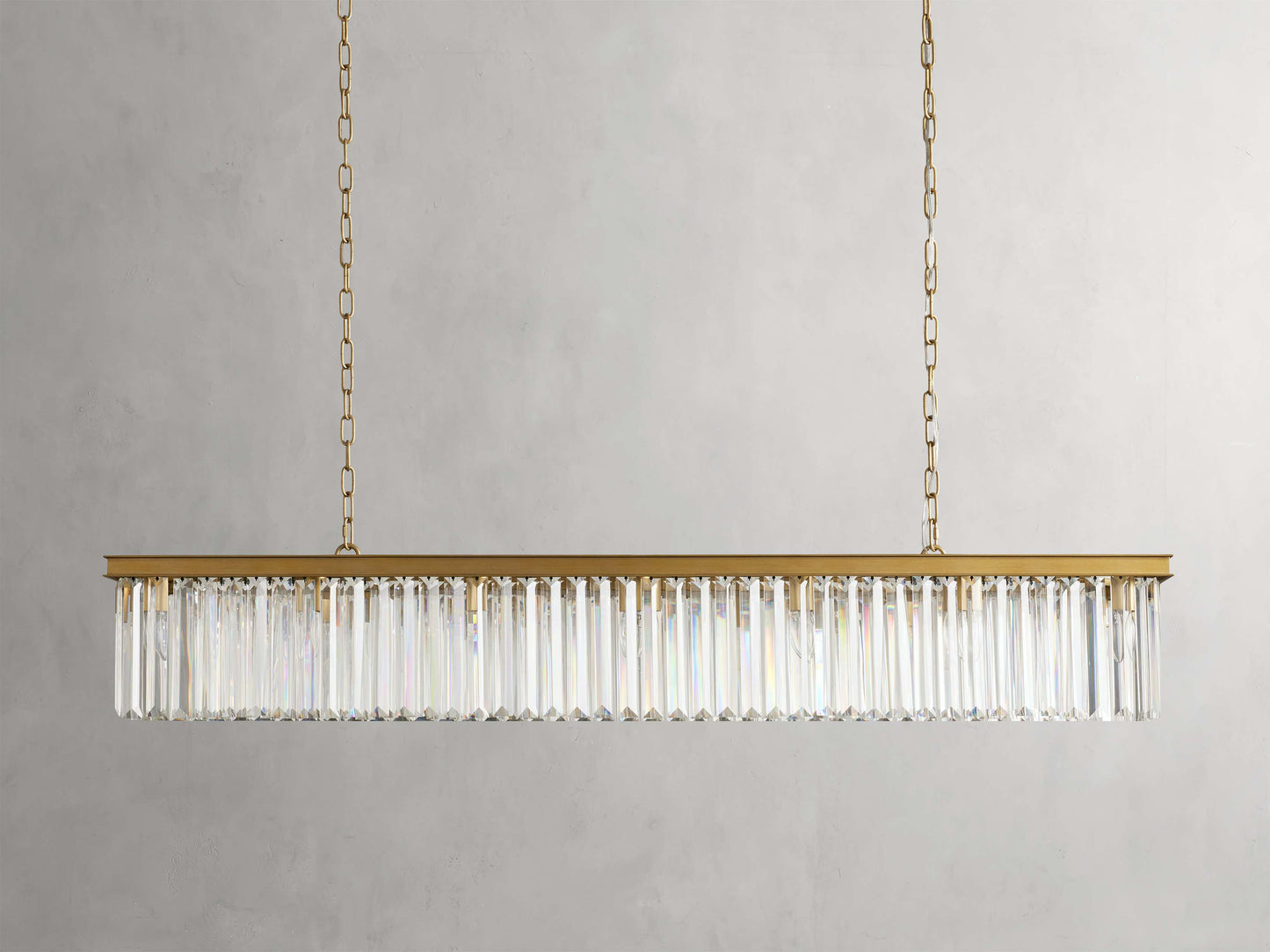 Leyland Faceted Deco Rectangular Chandelier