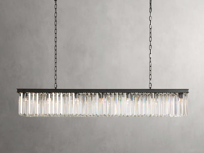 Leyland Faceted Deco Rectangular Chandelier