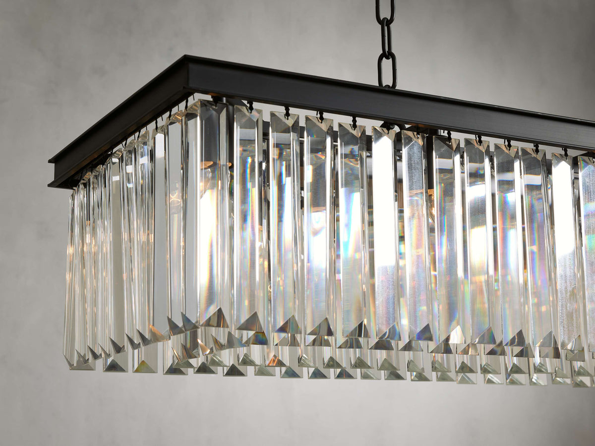 Leyland Faceted Deco Rectangular Chandelier